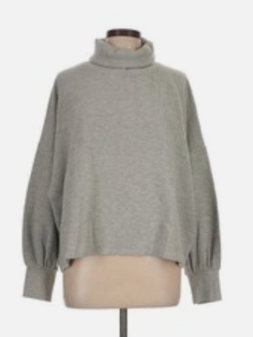 Who What Wear Gray Cropped Turtleneck Sweater (L)